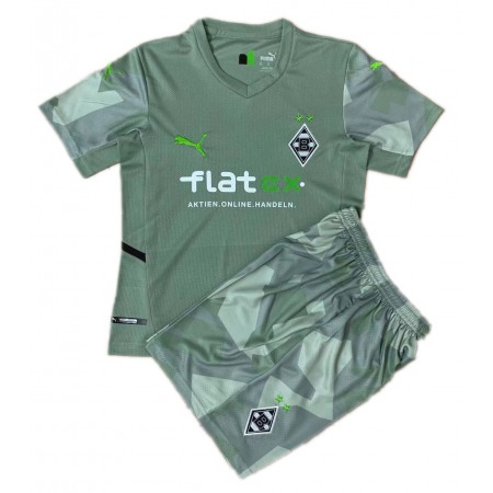 Borussia Monchengladbach Barn Borte Fotballdraktsett 2021/22 Kortermet (+ Korte bukser)